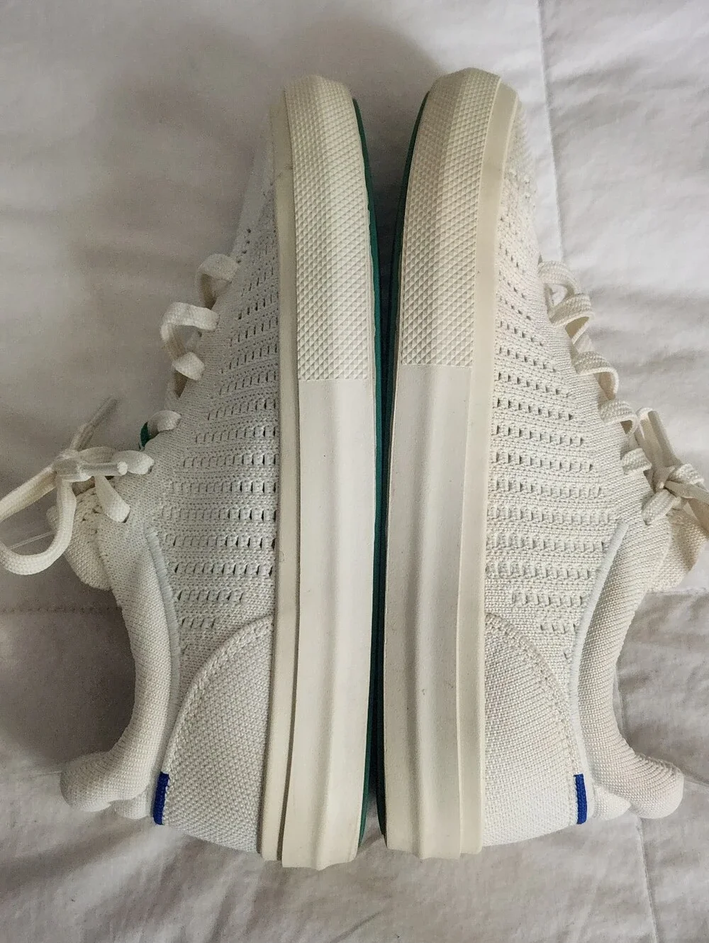 Rothys The RS02 Sneaker Womens Size 7 US Courtside White Perforated Knit Shoes
